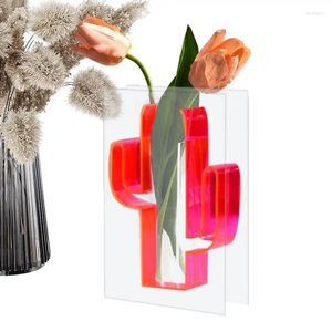Wazony akrylowy wazon nowoczesny dekoracje kaktusa przezroczyste aranżowanie ornament prosty pojemnik na stół