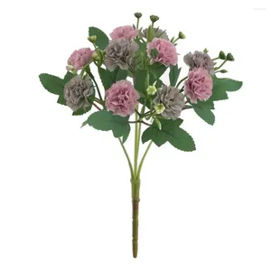 Flores decorativas à prova de intempéries flores artificiais realista ramo de cravo com haste 10 cabeça decoração de flor falsa para casamento em casa