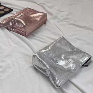 Borse per cosmetici Borsa con paillettes lucide Custodia per organizer Borsa per trucco da viaggio Borsa portatile per la cura della pelle Grande capacità