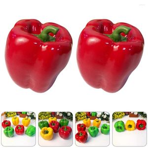 Decorative Flowers 2 Pcs Artificial Bell Pepper Kids Pretend Play Toy Peppers Simulation Props Model