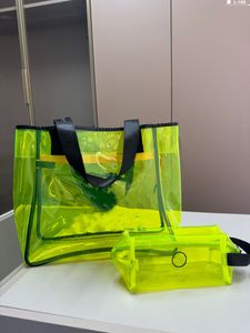 Lüks tasarımcı çantalar jöle renk 2 arada alışveriş çanta çanta kadınlar moda alışveriş çantaları omuz çantaları crossbody elçi çantaları cüzdan cüzdan siyah evrak çantası