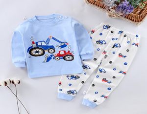 Crianças pijamas conjunto de roupas do bebê crianças dos desenhos animados pijamas outono algodão pijamas meninos meninas animais pijamas set5242915