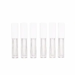 30 pezzi Tubo vuoto in plastica Lip Gloss Tubi quadrati trasparenti per lucidalabbra Coperchio bianco Lip Gloss Ctainers Bottiglie di riempimento cosmetico N0sF #