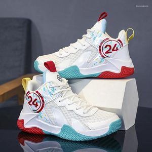 Scarpe da basket per bambini Scarpe da ginnastica per ragazzi in maglia di marca Suola spessa antiscivolo Sport per bambini Bambino Ragazzo Basket Trainer Ragazze