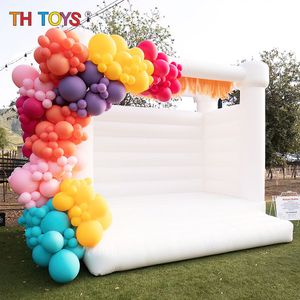 4.5x4.5m (15x15ft) With blower outdoor Inflatable Wedding Bouncer white flat top Jumper Bouncy Castle