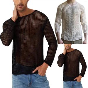 Suéter masculino casual malha pulôver em torno do pescoço sete quartos manga esqueleto verão sunwear camisas elásticas para homens mens v t