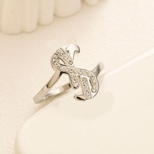 Anel de designer 18k banhado a ouro anéis de designers de luxo para mulheres homens letras pequenos anéis de diamante moda casal anéis de noivado na moda presente de feriado