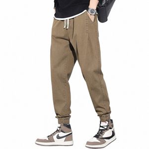 Jogger Pants Men Fi Casual Solid Color Sweatpants Calças de cintura elástica Plus Size 5XL Cargo Pants Masculino x2JU #