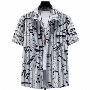 Hip Hop Streetwear Shirt Männer Sommer Kurzarm Shirts Plus Größe 10XL 11XL Fi Streifen Shirts Männliche Große Größe Tops a2Le #