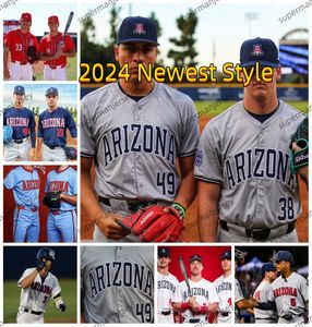 Arizona Wildcats Baseball Jersey Customed Eric Orloff Dawson Netz Trevor Long Noah Turley Tyler Casagrande Cameron Laliberte Arizona Jerseys Mens Youth Ddd