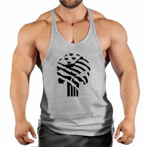 2021 Gym clothing cott singlets Men's Undershirt bodybuilding tank top men fitn shirt muscle guys sleevel vest Tank tops v4c1#