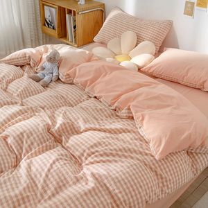 Ins Bedding Set Bed Linen 2 Bedrooms Duvet Cover For Girl Adults Bedspread Flat Sheet Quilt Cover King 220x240 Cover 240319