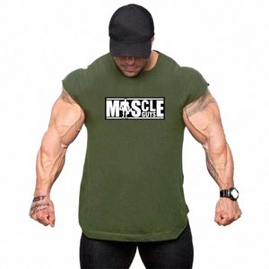 New Men Tank Top Gym Torkout Fitn Bodybuilding Sleavel Shirt Male Cott Cott Cottles Casual Singlet VestアンダーシャツQ2KO＃