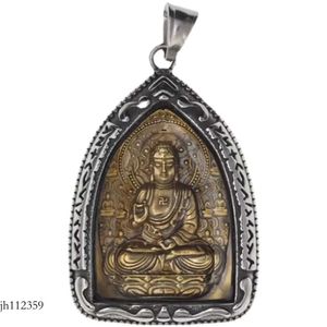 Elefante Dio Guanyin Maitreya Buddha Marca Collana con ciondolo in acciaio al titanio Personalità Credenza religiosa Regalo gioielli