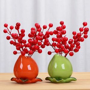 Decorative Flowers Persimmon Vase Decoration Living Room Fortune Flower Wine Cabinet Simulation Home Accessories