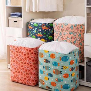 Förvaringspåsar stor kapacitet fällbara väskor tecknad sängkläder garderob klassificering korg rörande kläder barn leksaker damm