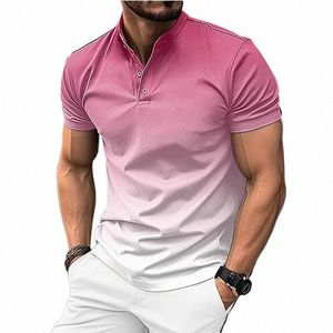 europe And The United States Men's New Short-sleeved Polo Shirt 3D Casual Fi Breathable Lapel Shirt High Quality Top S--3XL 516p#