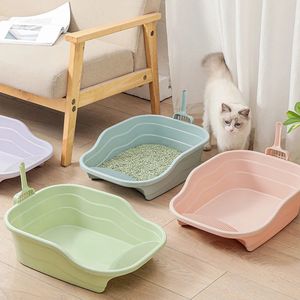 PET LUTS BASIN CAT LUTBOX Stora armerad deodorant Cat Toalett Splash Proof Cat Litter Shovel Cat Litter Box Pet Supplies 240306