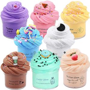 Diy Butter Slimes Fruit Kit Soft Stretchy och Nonsticky Cloud Making Set Scented Toy Party Favors for Kids Gift 70 ML 240325
