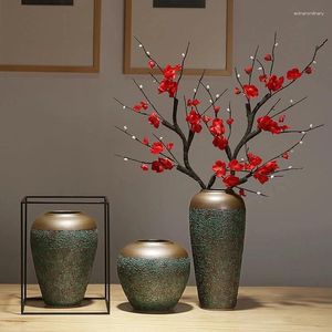 Vases Jingdezhen Chinese-style Ceramic Decorative Vase Living Room TV Cabinet Flower Arrangement Zen Table Dried Ornaments