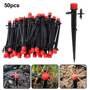 Sprinklers Irrigation Drippers Adjustable 360 Degree Sprinklers 8 Hole Micro Spray Nozzle PP Drip Emitters For Garden Greenhouse Watering