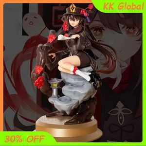 Figure di giocattoli d'azione 23 cm Genshin Impact Figure anime Hu Tao Hu Tao Ornament Collection Figure artigianali per bambini PVC Model Doll Gift Toys T240325