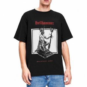 Sıradan Hellhammer İsviçre Metal Band T-Shirts Erkek Kadın Mürettebat Boyun Pamuk Kısa Kollu Tişört Yaz Kıyafetleri M54S#