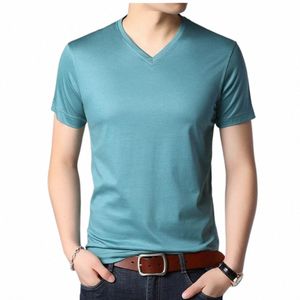 Summer Luxury Golf Wear Men V-Neck Design och Silk Blend Fabric andningsbara korta ärmar Normal skjorta överdimensionerad t-shirt V9YG#