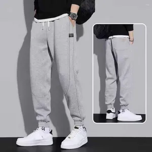 Calças masculinas esporte secagem rápida jogging calças punhos encolhíveis na moda masculino cor sólida casual sweatpants roupas diárias