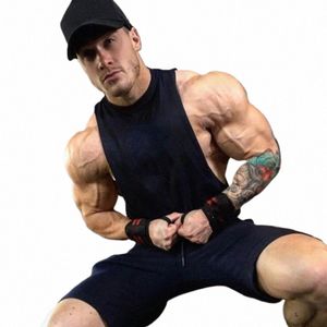 Ny Summer Muscleguys Workout Vest Tank Top Men Bodybuilding Sleewel Top Muscle Shirt Fitn Tank Gyms Stringer Singlet W0Q6#