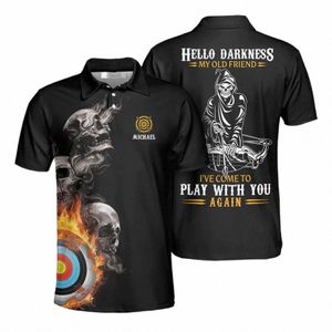 3d tiro com arco polo t camisa para homens logotipo da equipe nome personalizado impressão personalizada camiseta fi lapela oversized manga curta bunda topo i2hB #