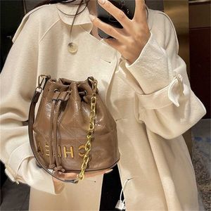 42% OFF Designer bag 2024 Handbags Tote Drawstring Bucket Fashionable and Versatile Underarm Classic Luxury Single Shoulder Womens Small Fold Wanderer