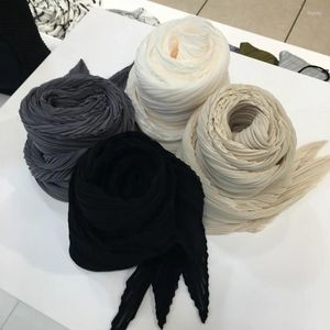 Sciarpe miyake donne pieghettate in tessuto a scialle di scialle in tessuto coreano sottile crema solare foulard femme lussuoso marchio hijabs per donna