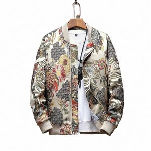 2022 Nya japanska broderier Herrjackan Coat Herr Hip Hop Street Clothing Men's Jacket Bomber Jacketkläder Plus Size Q06O#