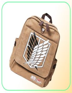 Atak na Titan Backpack Mężczyźni kobiety Canvas Japan Anime Printing Torba dla nastolatków torby podróżne Mochila Galaxia LJ2102035206023