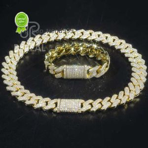 10K Gold Moissanite Miami Naszyjnik Hip Hop Style Real 14K 18K Solid Cuban Link Fine Jewelry For Men J7im