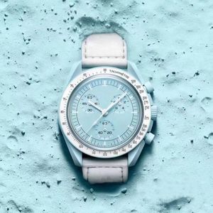 Nowa planeta bioceramiczna księżyc męska obserwuj pełną funkcję chronograf misja do rtęci 42 mm nylonowe zegarki kwarcowe Relogio M207i