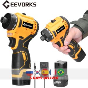 Schroevendraaiers Geevorks Cordless Electric Screwdriver 55nm Brushless Rechargeable Handheld Hammer Drill Screw Guns Power Tool with LED Light