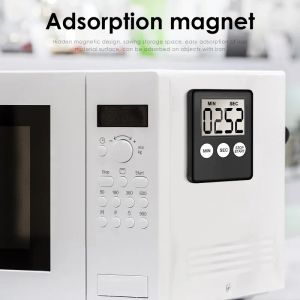 2024 Magnet kök timer elektronisk LCD digital skärm matlagning räknar upp nedräkning Klocka Alarm Sleepwatch Clocks Kitchen Gadget för