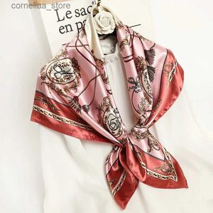 BANDANAS DURAG Sonbahar Popüler Stil Plaj Şalları Lüks Baskı Güneş Koruyucu Eşarp Kış Tasarım Meydanı Kerchief Moda 90x90cm Müslüman Müdür Y240325