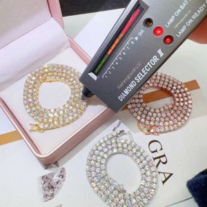 Hip Hopbracelet Jewelry Lab Diamond 925 Sterling Silver VVS Moissanite 4mm tennis chain