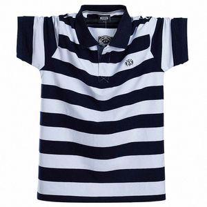 men Polo Shirt Summer Men's Casual Breathable Plus Size 5XL 6XL Striped Short Sleeve Polo Shirt Pure Cott Fi Men Clothes R8GC#