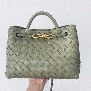 B Vniche23 Borsa in tessuto Baodie Andiamo e Medium Cave Stone Green Handheld Oblique Straddle Pendolare Donna