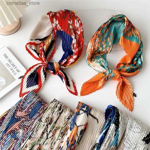 Bandanas Durag Bandanas Durag 70cm 2023 Bandanas Ladies Floral Shawl Square Scarf Women Vintage Wrap Hijab Female Hair Band Wrist Luxury Headkerchief Y240325