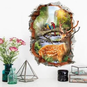 Klistermärken CrossBorder Exclusive 7253 Wall Stickers 3D Threedimensional Hole Selfadhesive Bedroom Soffa Bakgrund Creative Decorative