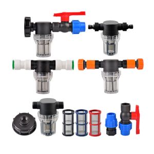 Connectors 40/80/100/200 Mesh Watering Filter Connect PVC PE Tube Tap Water Splitter Quick Valve Connector Gardening Drip Irrigation tool