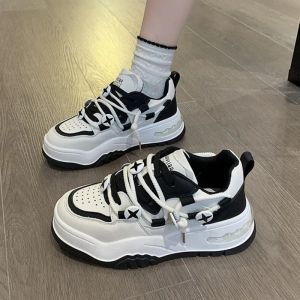 Shoes 2023 White Comfortable Women Sneakers Casual Kawaii Fashion Platform Chunky Shoes Breathable Vulcanized Ladies Sports Footwear