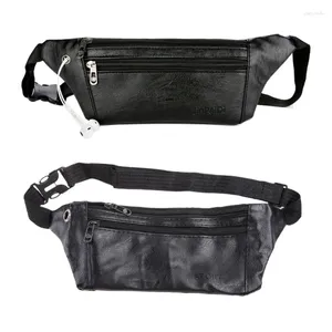 Waist Bags Men PU Leather Belt Bum Fanny Pack Crossbody Shoulder Sport Bag