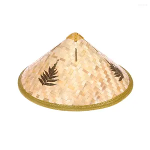 Berets Conical Hat Rice Paddy Has Painting DIY Coolie Hats Kids Farmer Straw For Men Shade Chinese