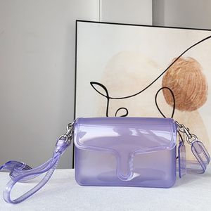 Роскошная дизайнерская сумка из ПВХ, женская прозрачная сумка через плечо ярких цветов, с клапаном и замком, сумка через плечо, фиолетовая, зеленая, розовая, золотая, кошелек